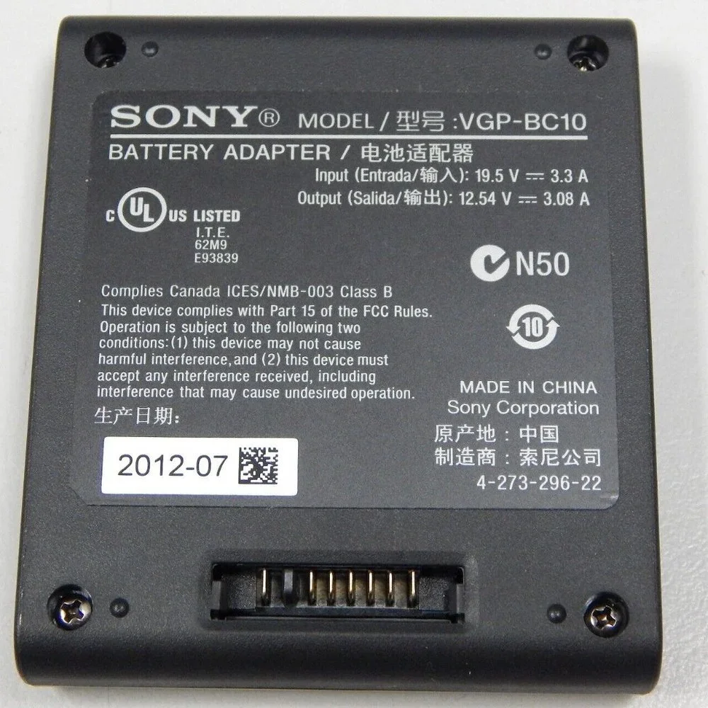 🔌 New 🔌 Genuine, Original SONY Battery Adapter, Model: VGP-BC10